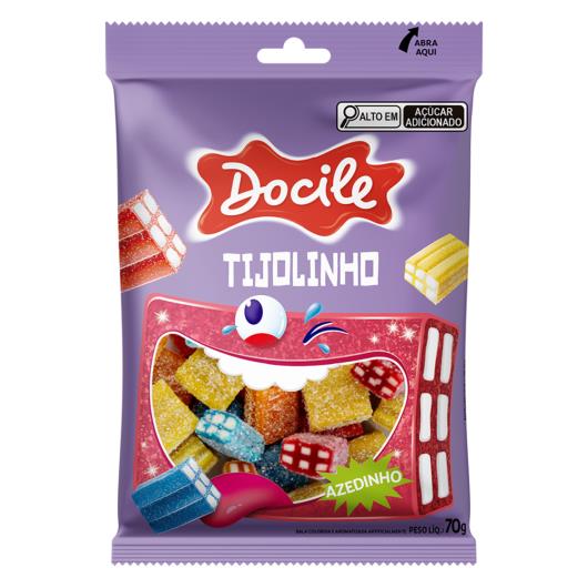 Bala Gelatina Docile Tubes Tijolinhos 70g