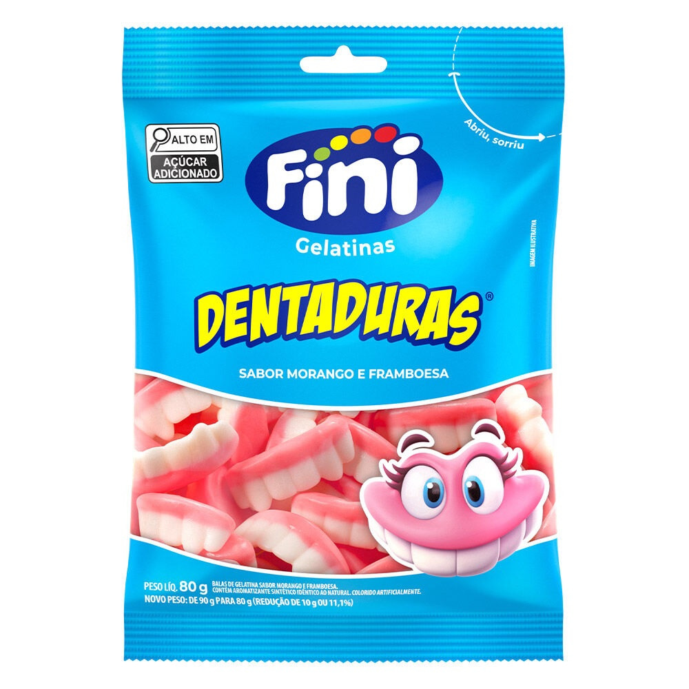 Bala Gelatina Fini Dentaduras 80g