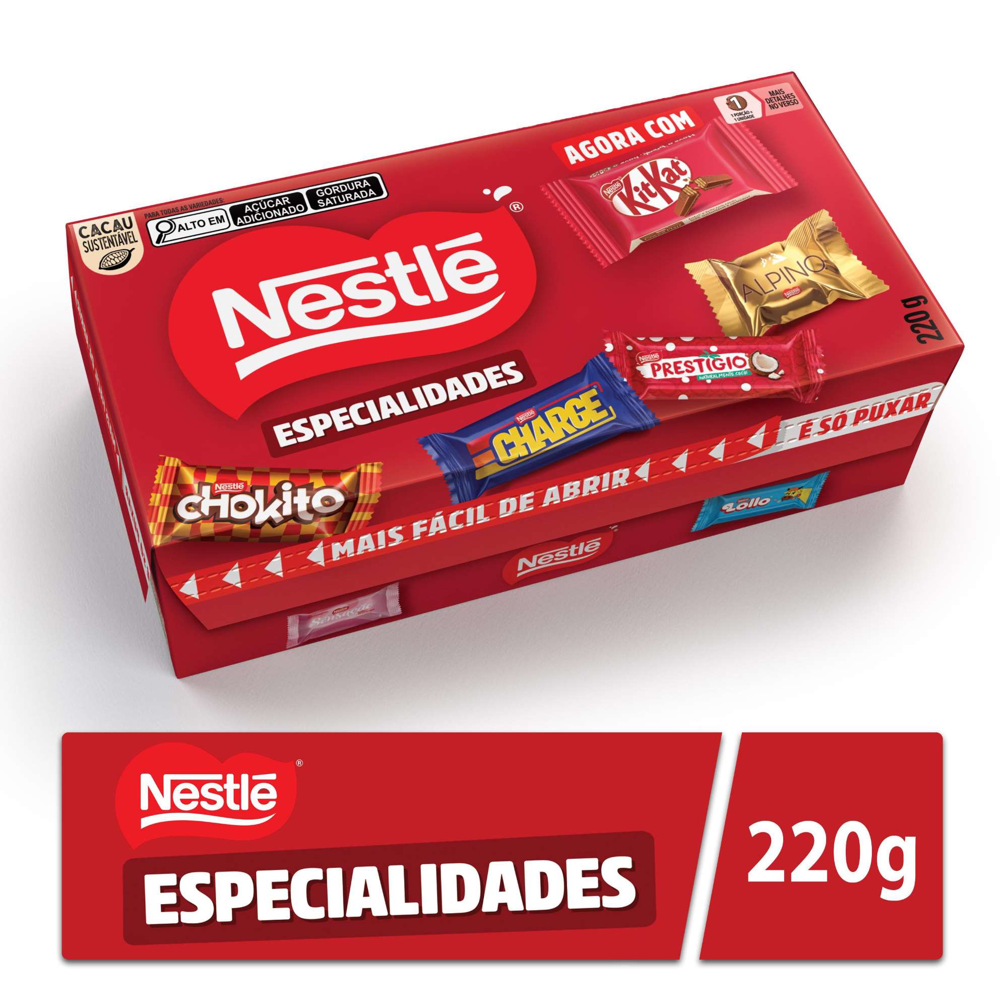 Caixa de Bombom Chocolate Nestlé Especialidades 220g